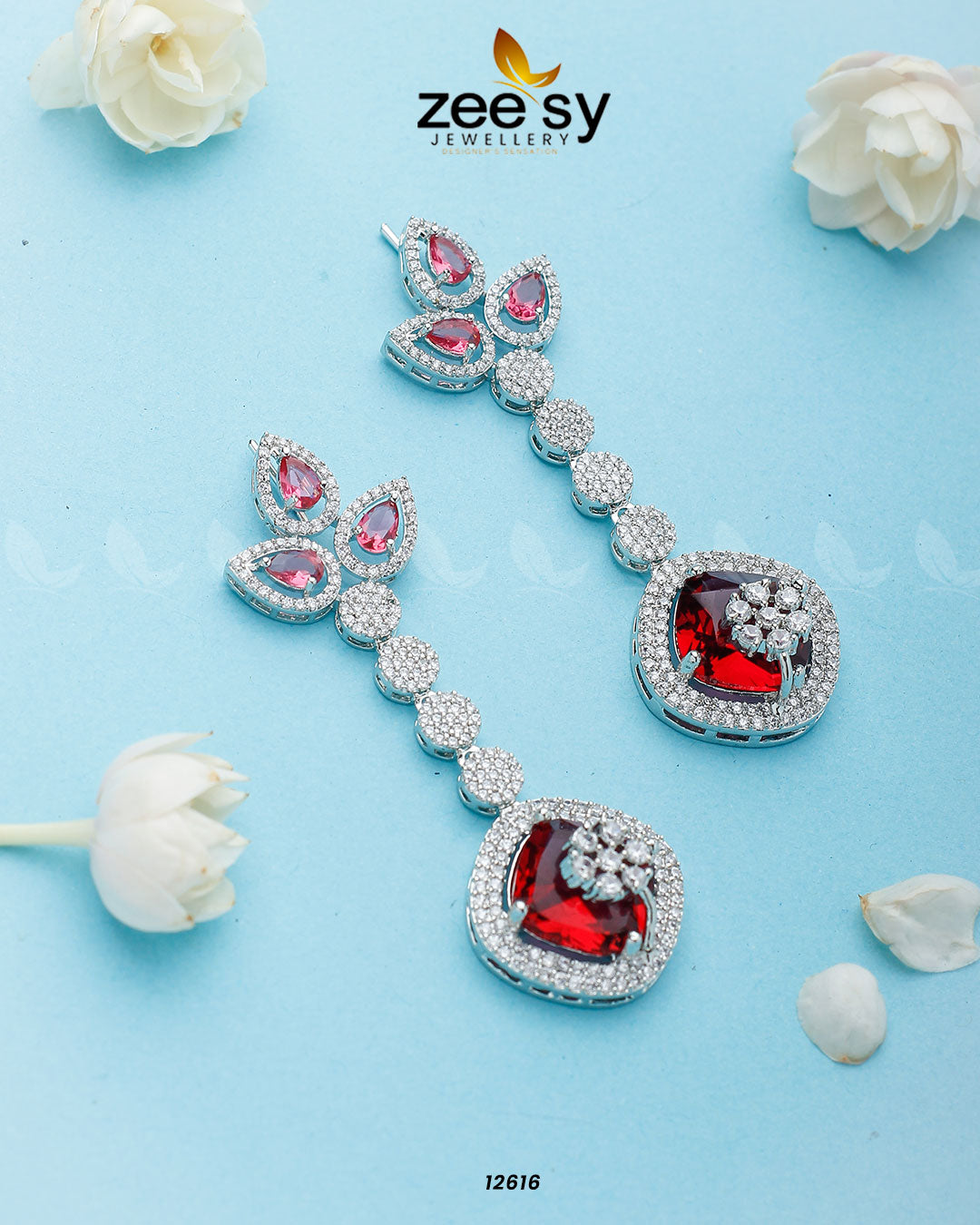 Lunara Earrings - by - Libasekhas UK - Registered Vendor of : Zeesy - 100% Original Designer Dresss