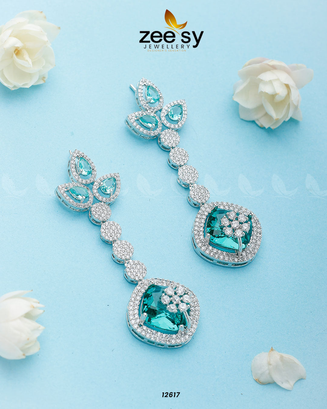 Lunara Earrings - by - Libasekhas UK - Registered Vendor of : Zeesy - 100% Original Designer Dresss