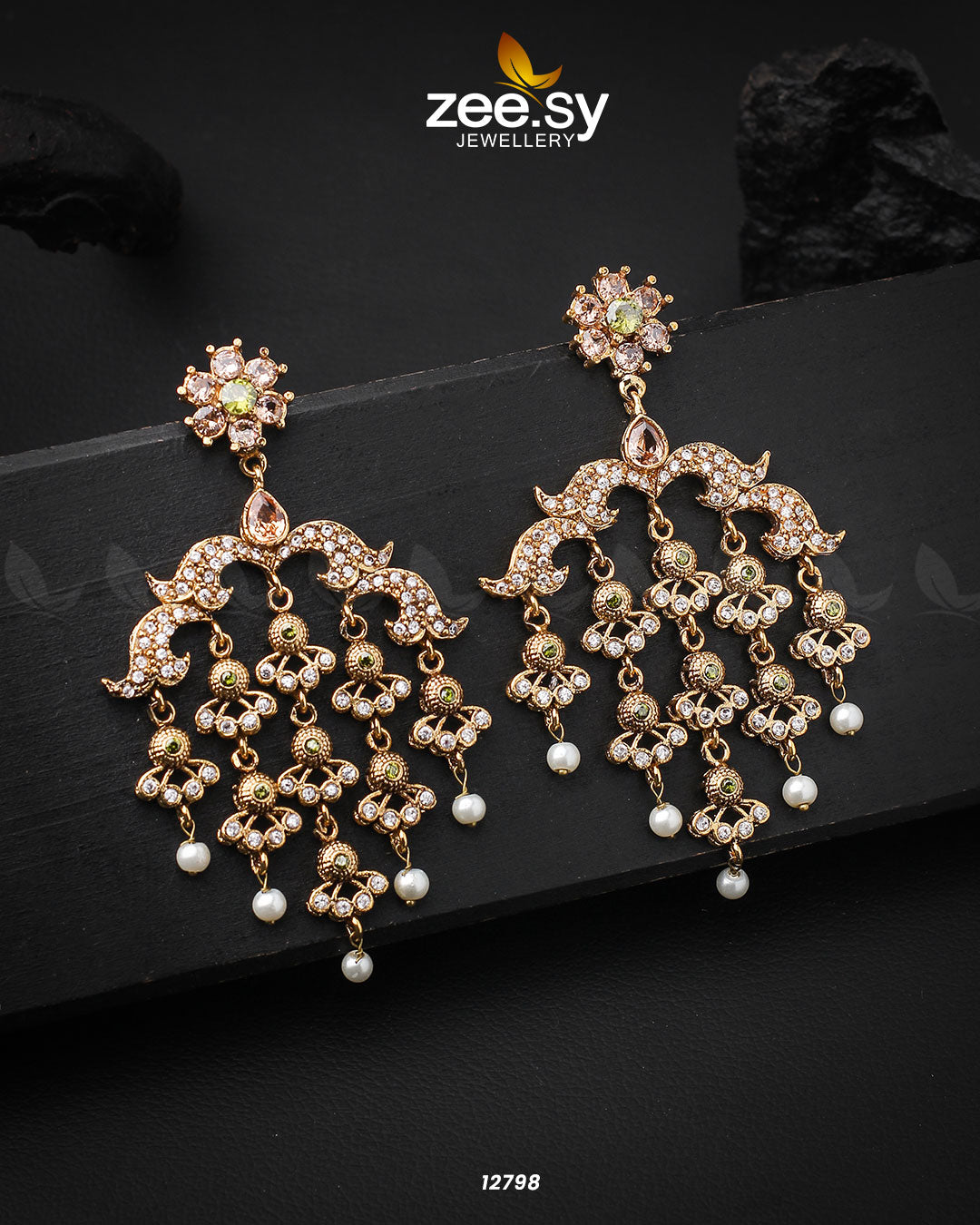 Hanging Earrings - by - Libasekhas UK - Registered Vendor of : Zeesy - 100% Original Designer Dresss