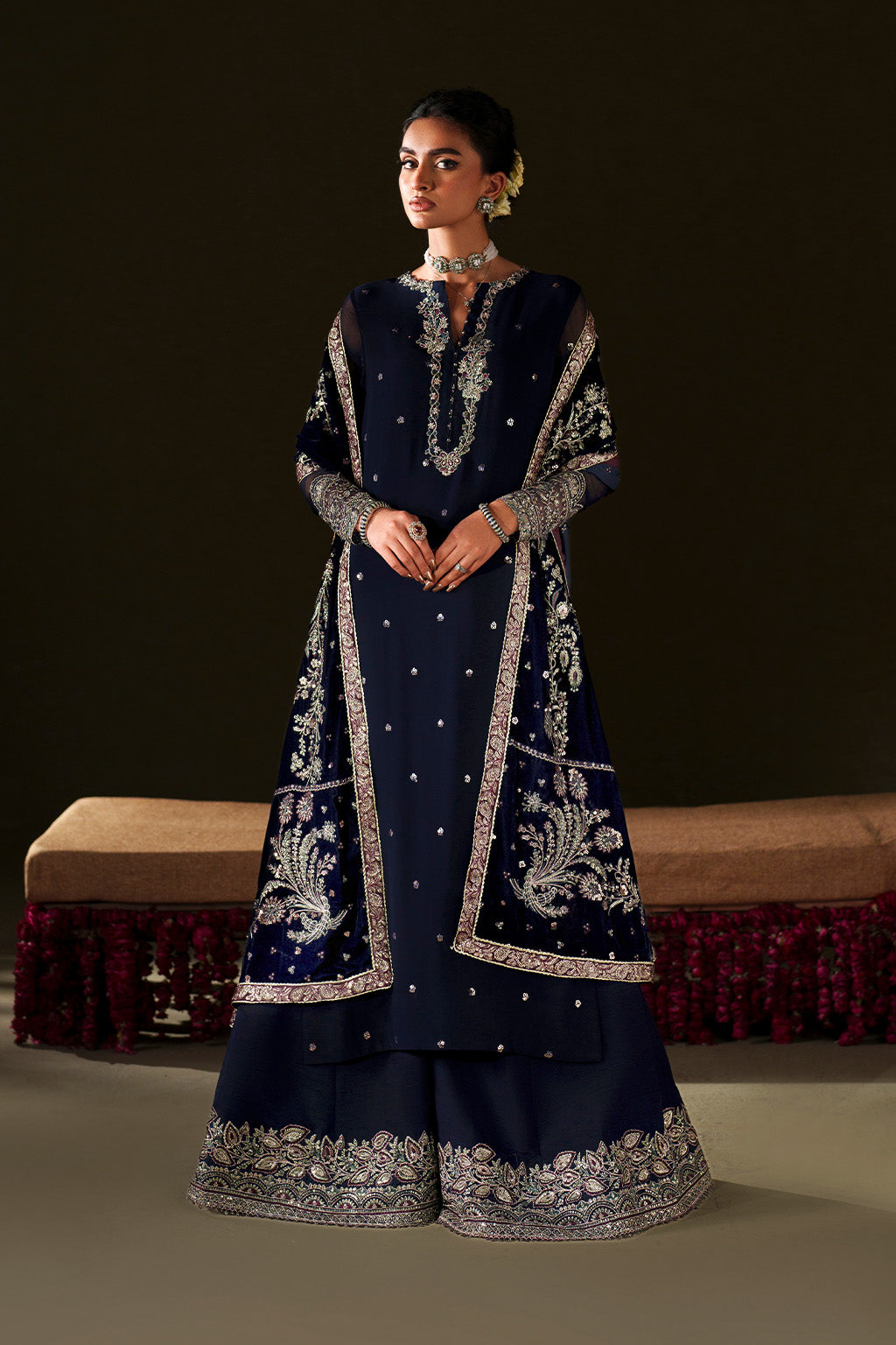 Iznik | Velvet 25 | IV-76 Embroidered Velvet - by Libasekhas UK - Registered Vendor of : Iznik - 100% Original Designer Dress