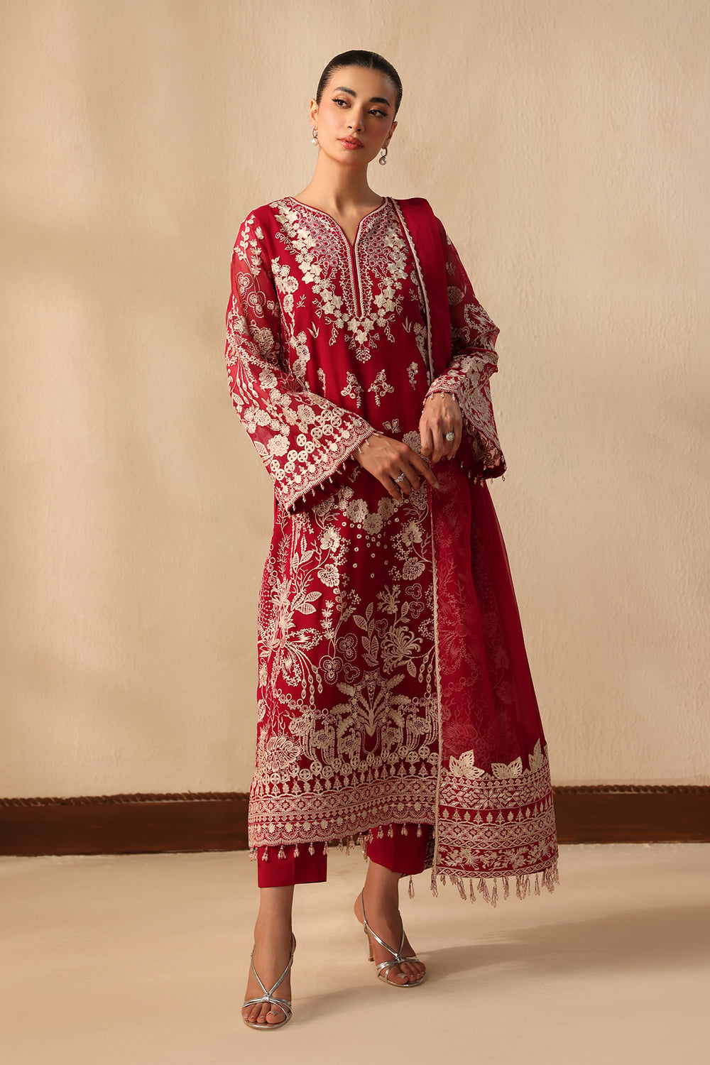Baroque | Formals Collection | EMBROIDERED CHIFFON UF-4491 - by Libasekhas UK - Registered Vendor of : Baroque - 100% Original Designer Dress