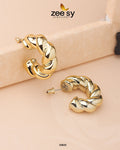 Twisted Hoop Earring - by - Libasekhas UK - Registered Vendor of : Zeesy - 100% Original Designer Dresss