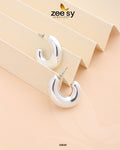 C-Type Stud Earrings - by - Libasekhas UK - Registered Vendor of : Zeesy - 100% Original Designer Dresss
