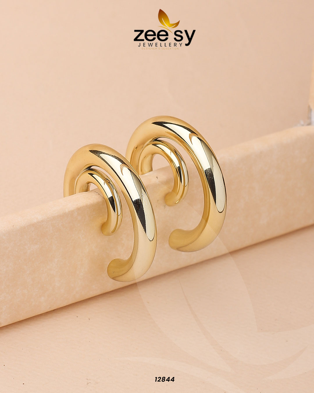 Arc Earrings - by - Libasekhas UK - Registered Vendor of : Zeesy - 100% Original Designer Dresss