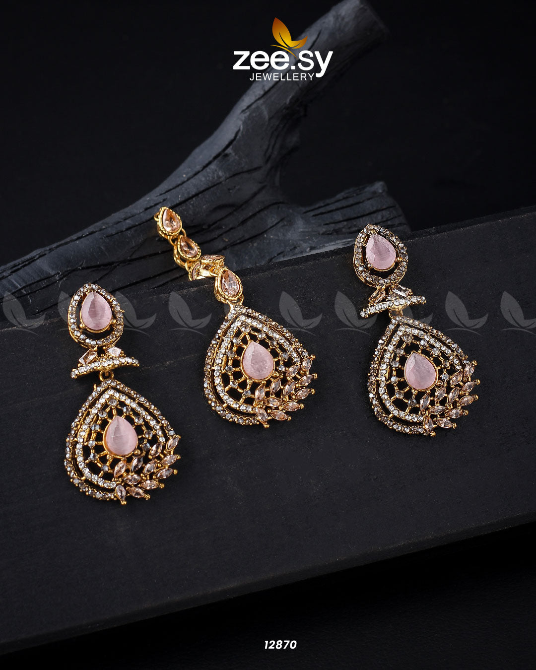 Plumeria Earrings - by - Libasekhas UK - Registered Vendor of : Zeesy - 100% Original Designer Dresss