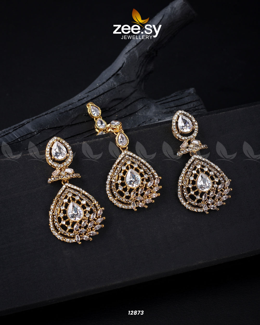 Plumeria Earrings - by - Libasekhas UK - Registered Vendor of : Zeesy - 100% Original Designer Dresss