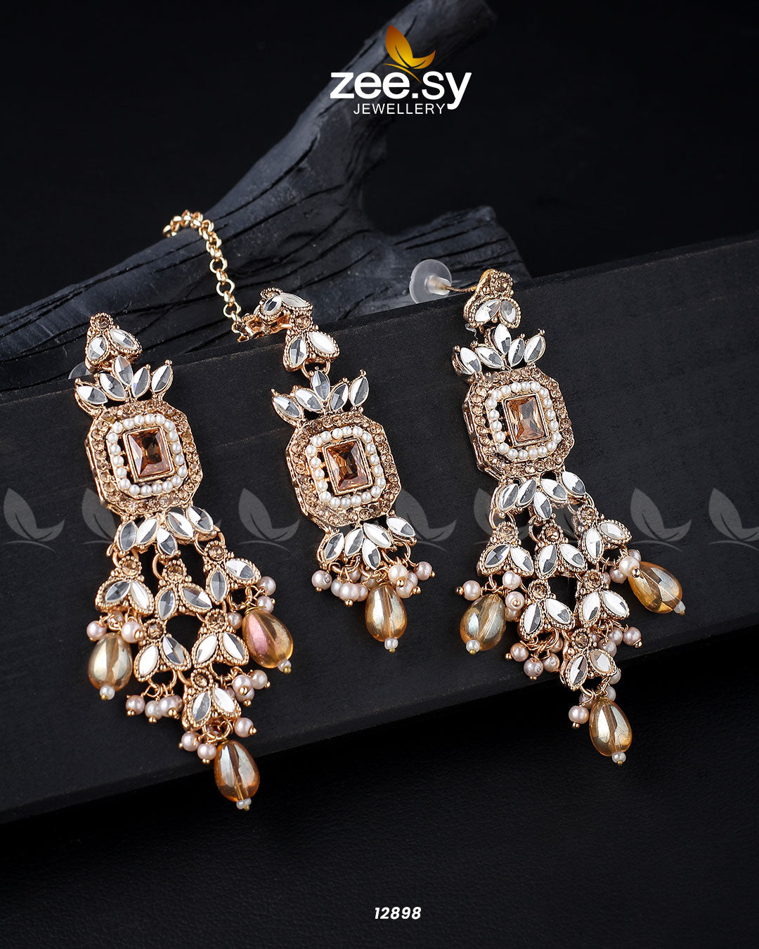 Dictamnus Earrings - by - Libasekhas UK - Registered Vendor of : Zeesy - 100% Original Designer Dresss