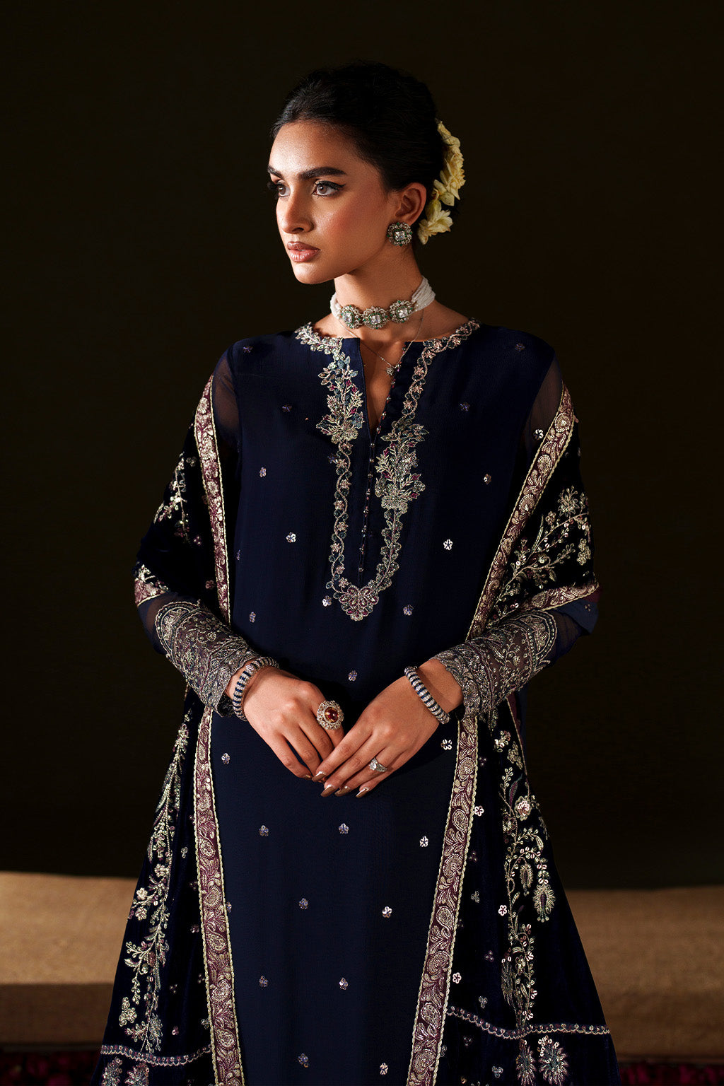 Iznik | Velvet 25 | IV-76 Embroidered Velvet - by Libasekhas UK - Registered Vendor of : Iznik - 100% Original Designer Dress