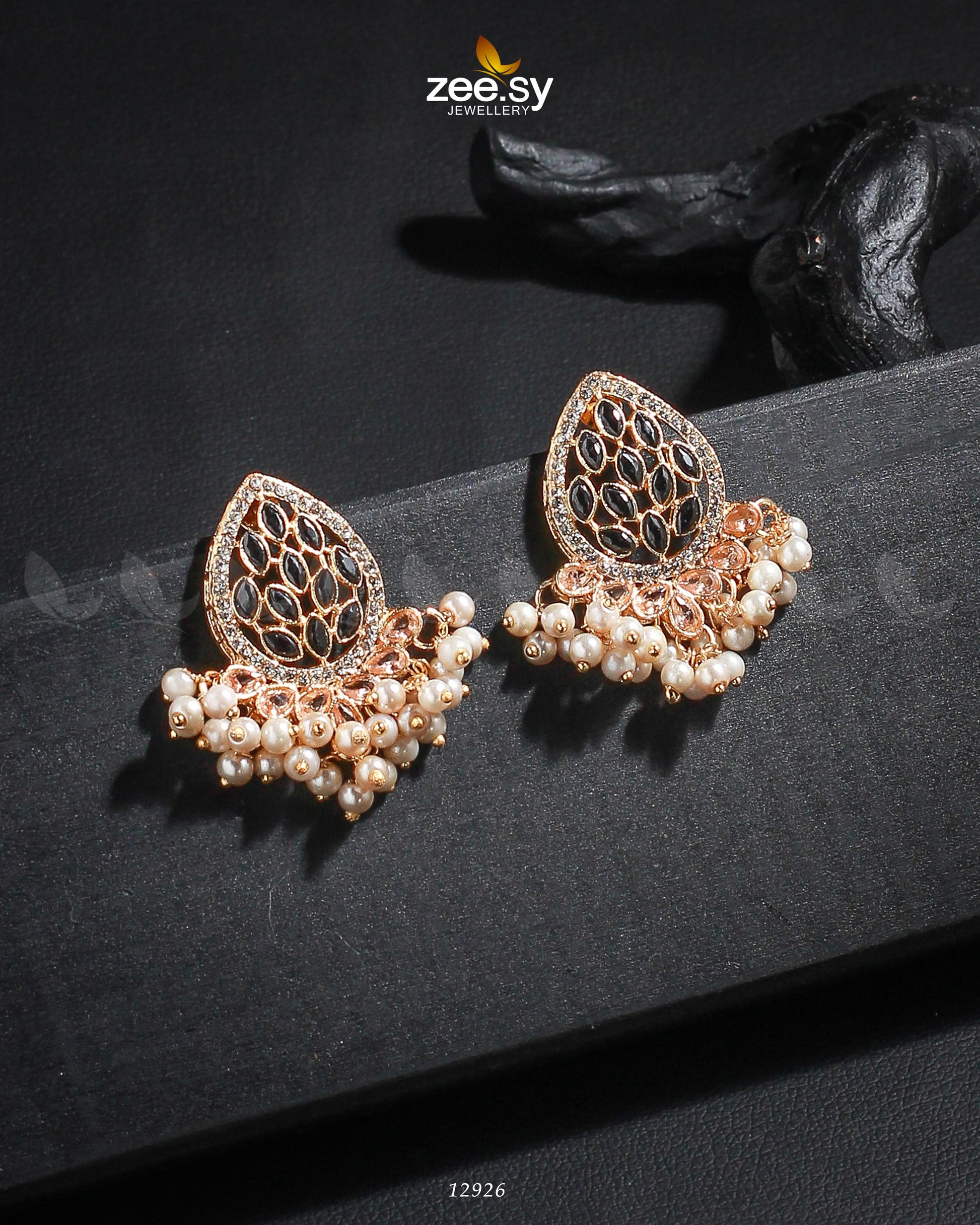Faisha Earrings - by - Libasekhas UK - Registered Vendor of : Zeesy - 100% Original Designer Dresss