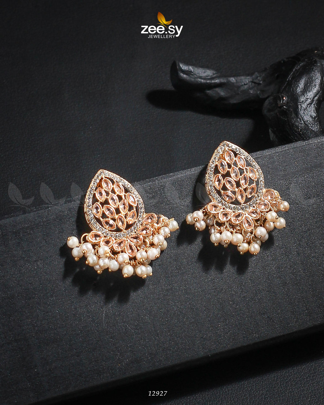 Faisha Earrings - by - Libasekhas UK - Registered Vendor of : Zeesy - 100% Original Designer Dresss
