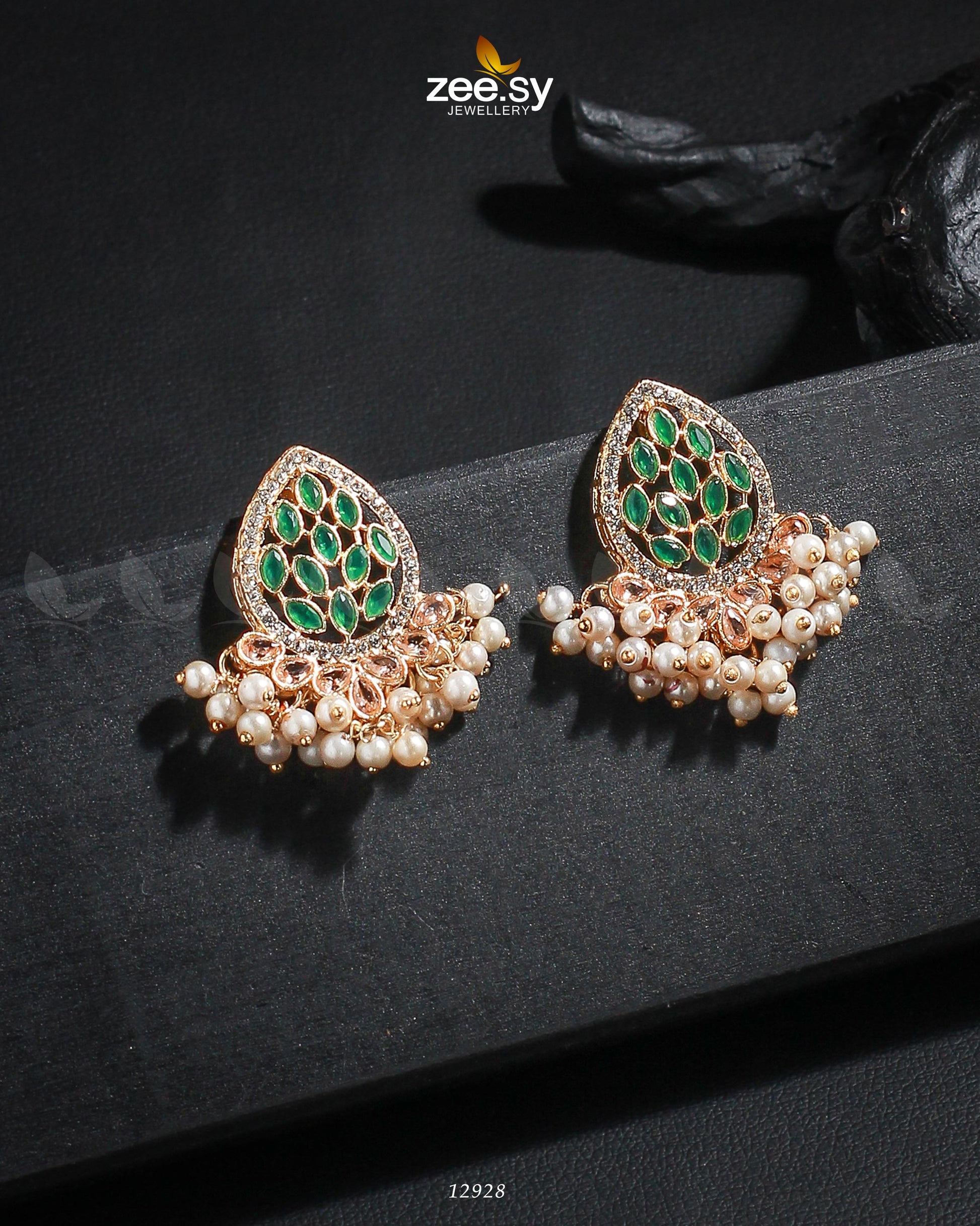 Faisha Earrings - by - Libasekhas UK - Registered Vendor of : Zeesy - 100% Original Designer Dresss
