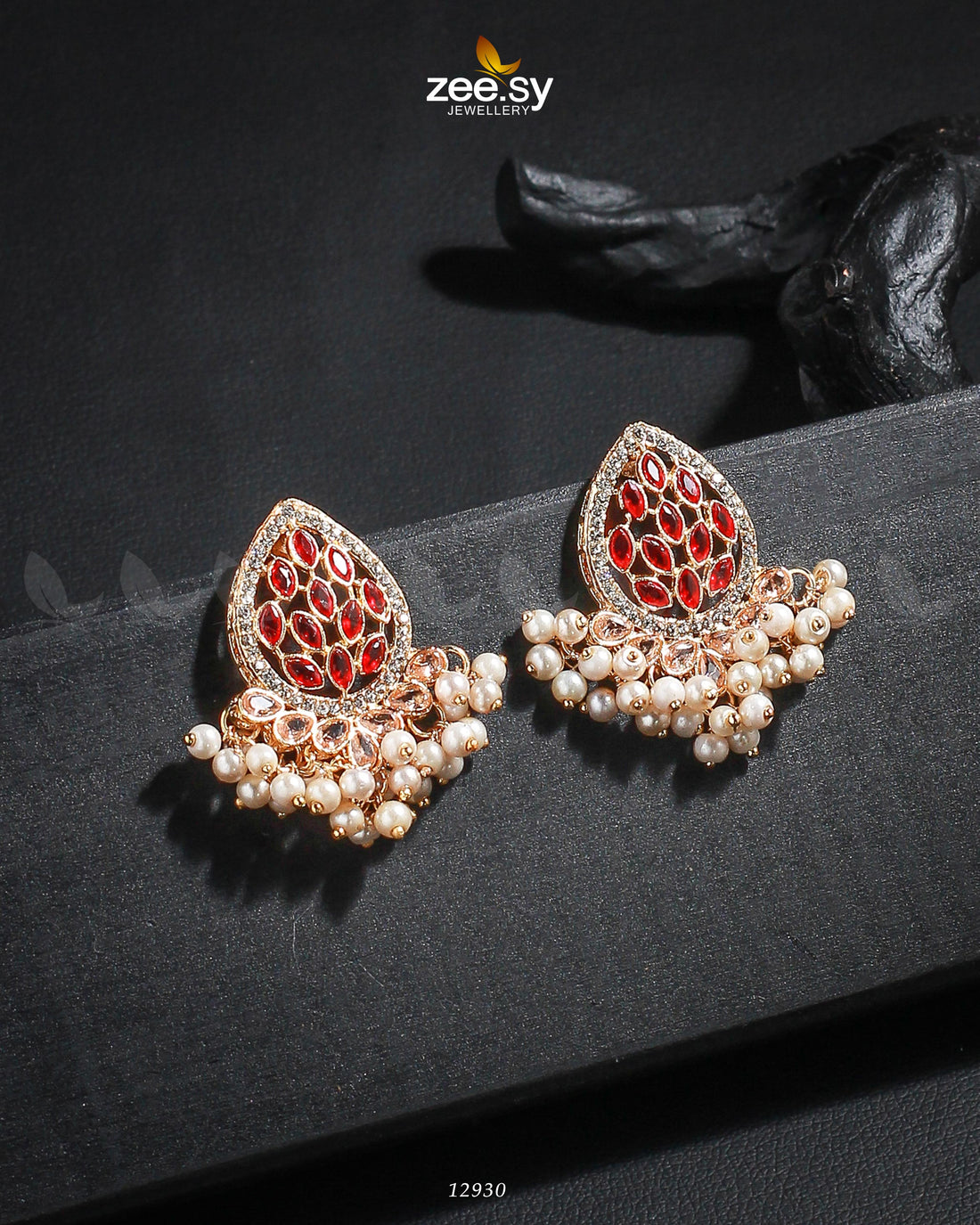 Faisha Earrings - by - Libasekhas UK - Registered Vendor of : Zeesy - 100% Original Designer Dresss