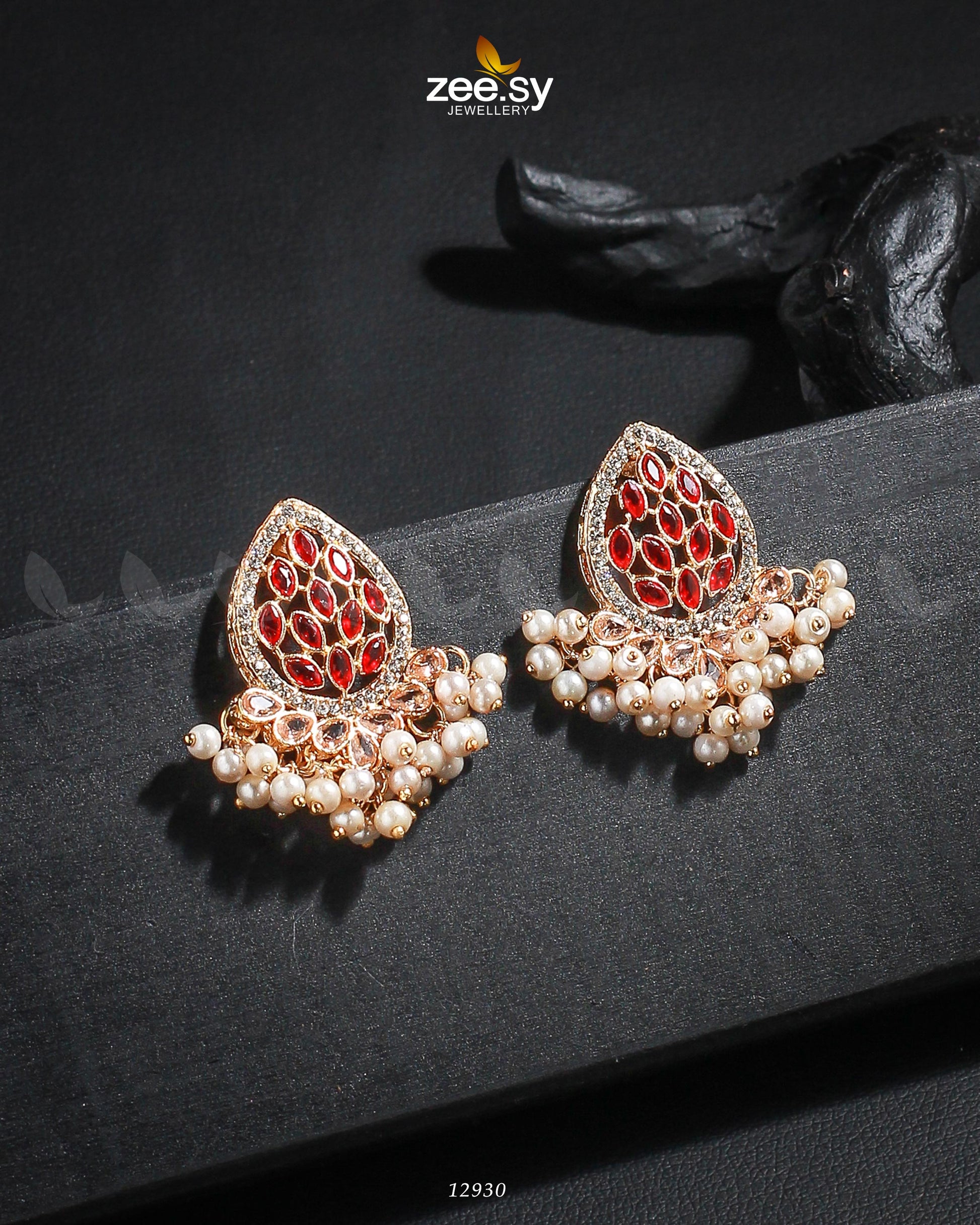 Faisha Earrings - by - Libasekhas UK - Registered Vendor of : Zeesy - 100% Original Designer Dresss