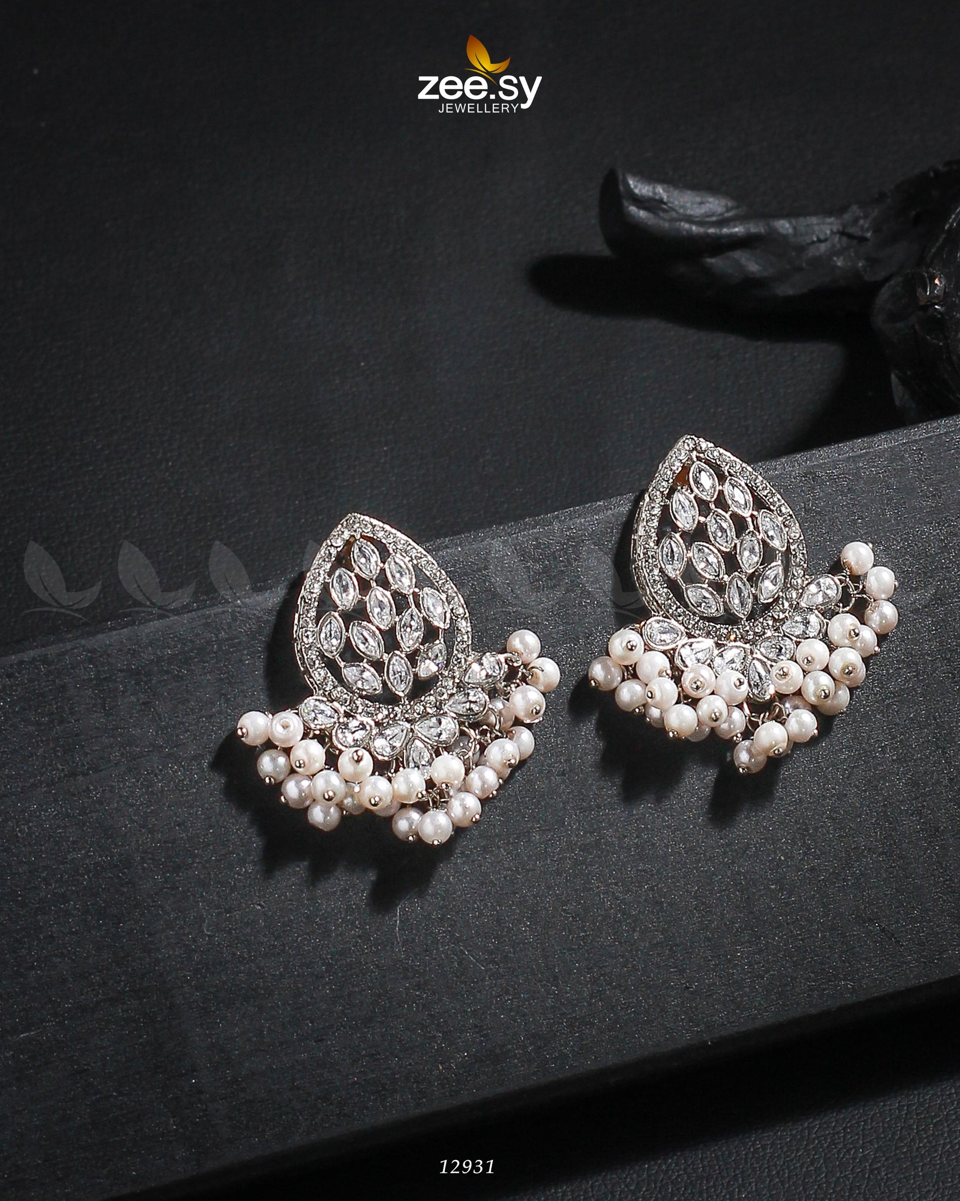 Faisha Earrings - by - Libasekhas UK - Registered Vendor of : Zeesy - 100% Original Designer Dresss