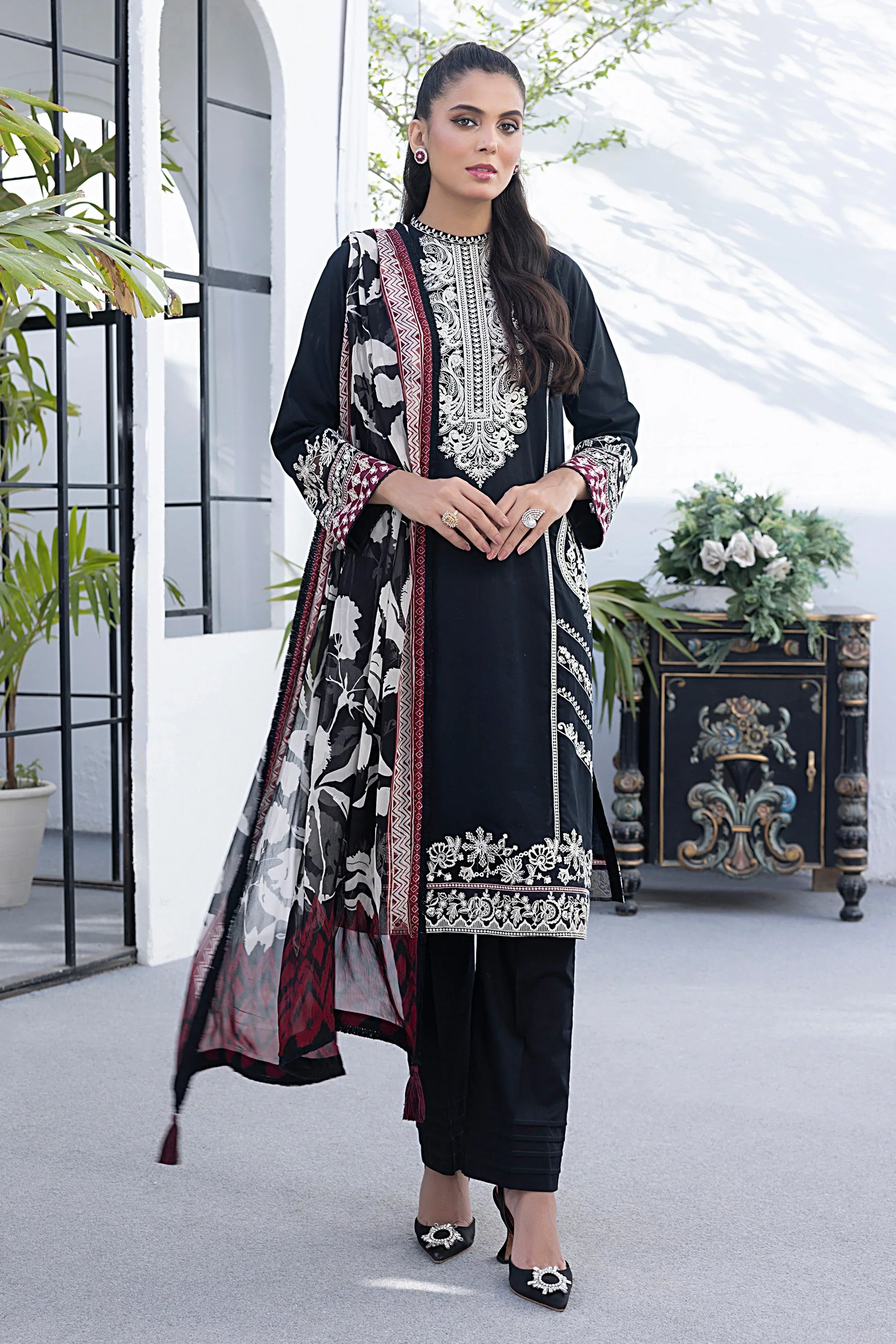 LSM | Spring Embroidered | 0021 - by - Libasekhas UK - Registered Vendor of : LSM - 100% Original Designer Dresss