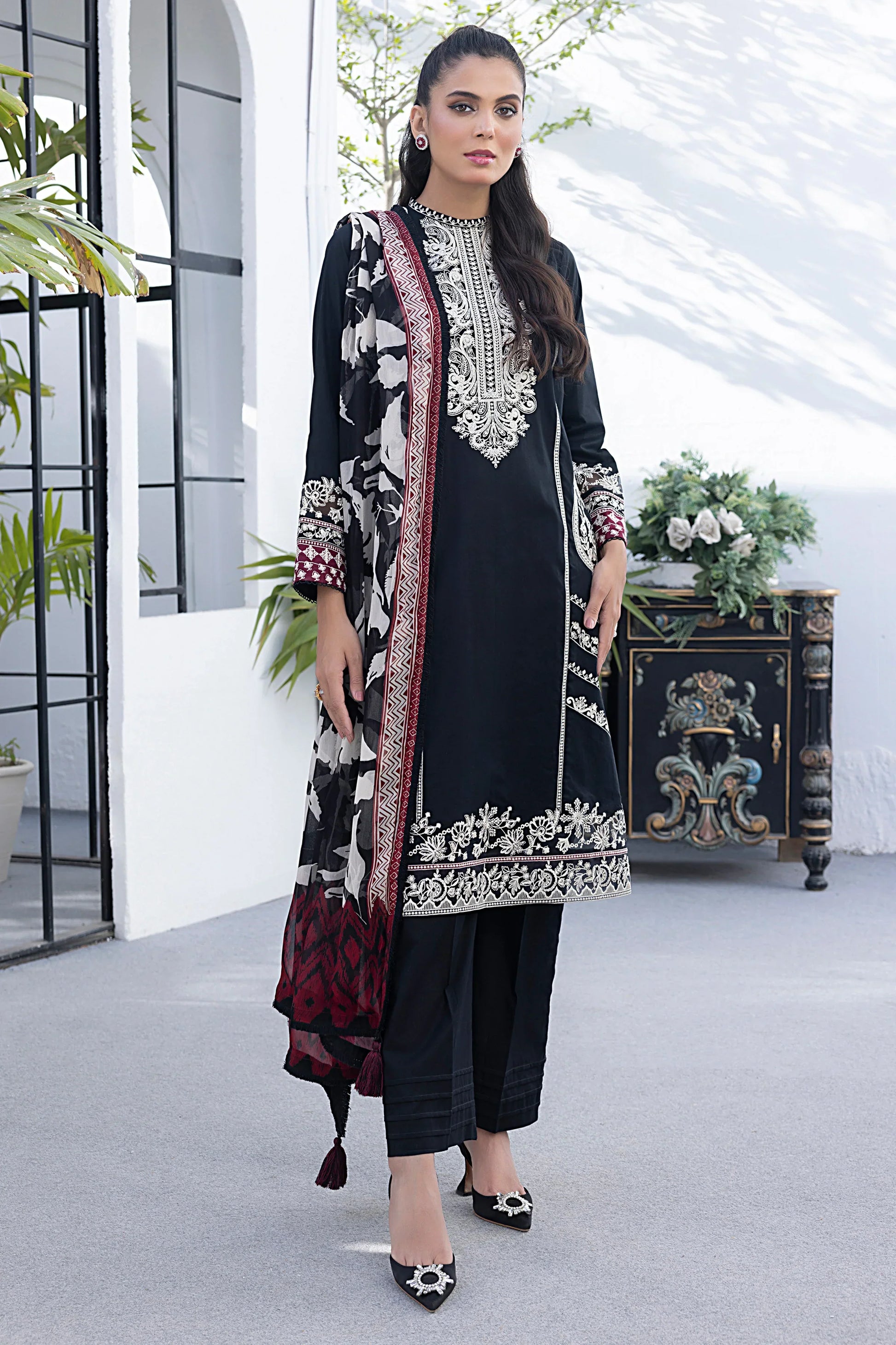 LSM | Spring Embroidered | 0021 - by - Libasekhas UK - Registered Vendor of : LSM - 100% Original Designer Dresss