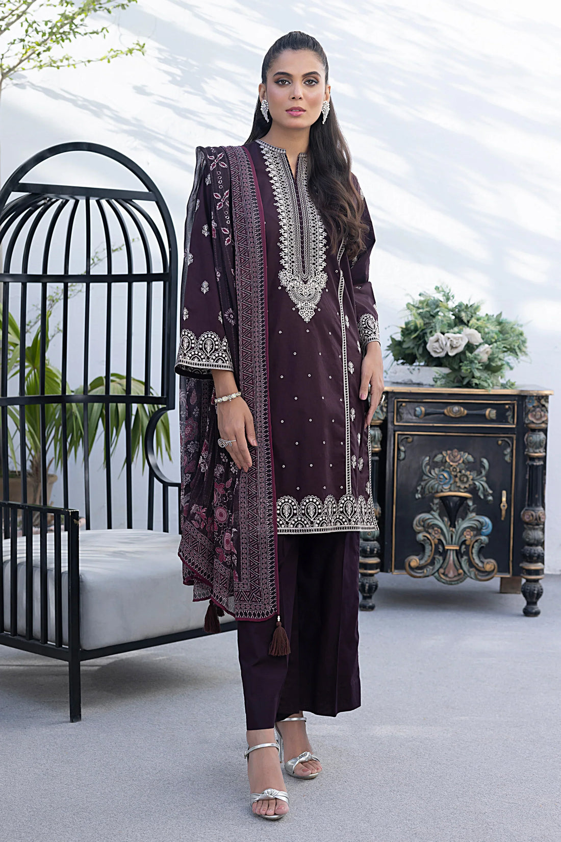 LSM | Spring Embroidered | 0013 - by - Libasekhas UK - Registered Vendor of : LSM - 100% Original Designer Dresss