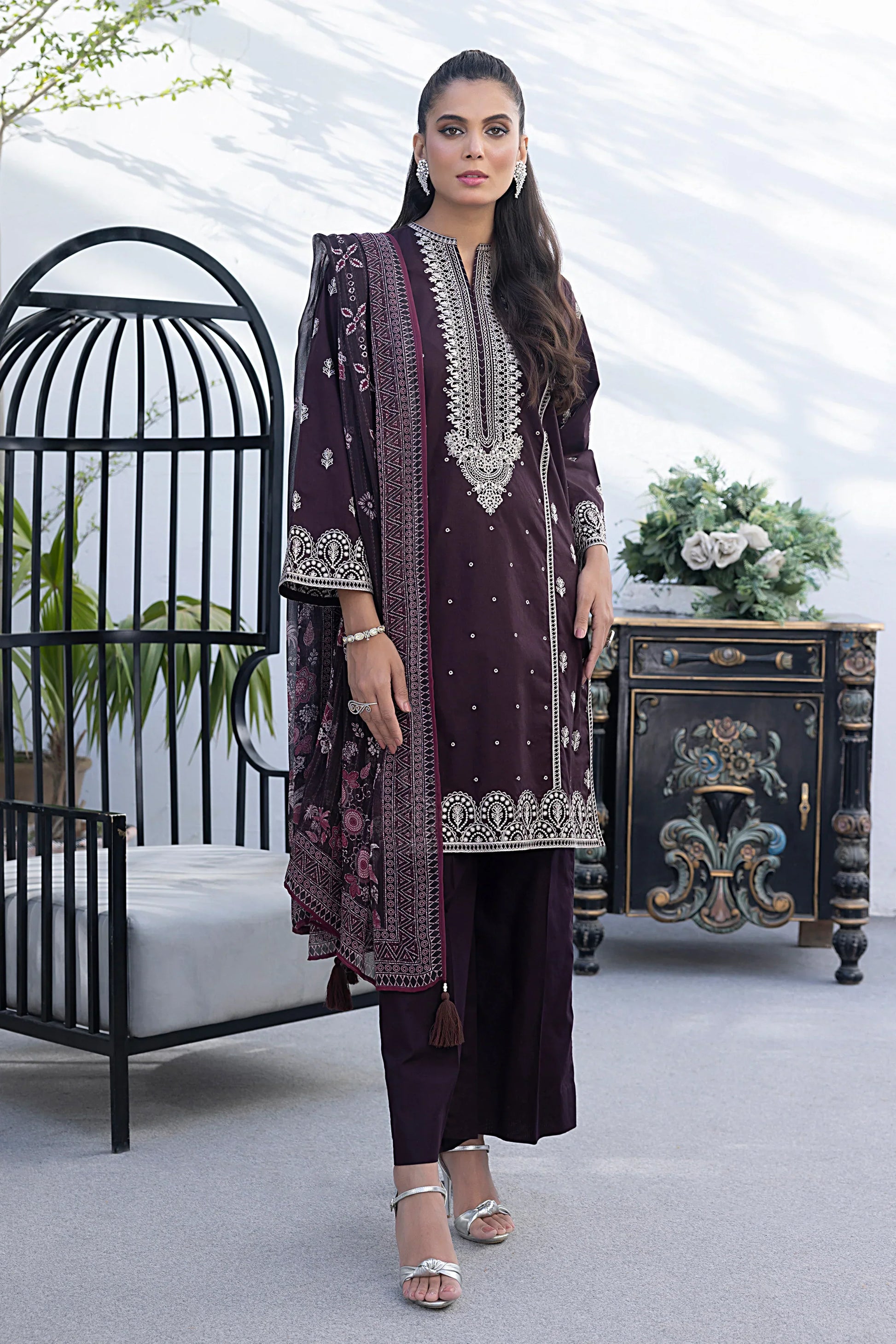 LSM | Spring Embroidered | 0013 - by - Libasekhas UK - Registered Vendor of : LSM - 100% Original Designer Dresss