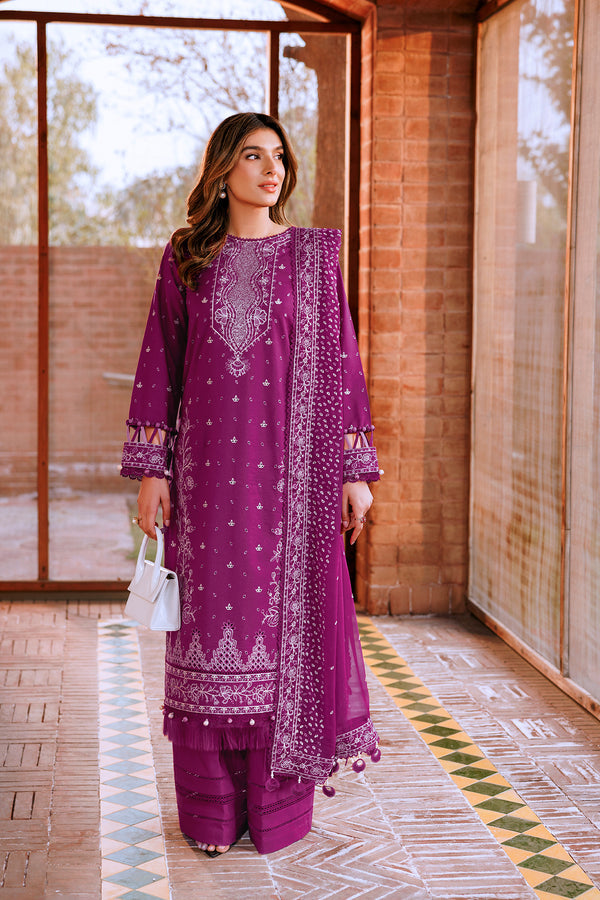 Farasha | Dastoor Embroidered Lawn SS24 | TEMPTING BERY - by - Libasekhas UK - Registered Vendor of : Farasha - 100% Original Designer Dresss