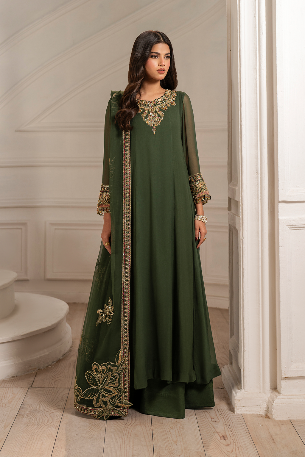 Iznik I Festive Formal I UE-416 Embroidered Chiffon - by Libasekhas UK - Registered Vendor of : Iznik - 100% Original Designer Dress