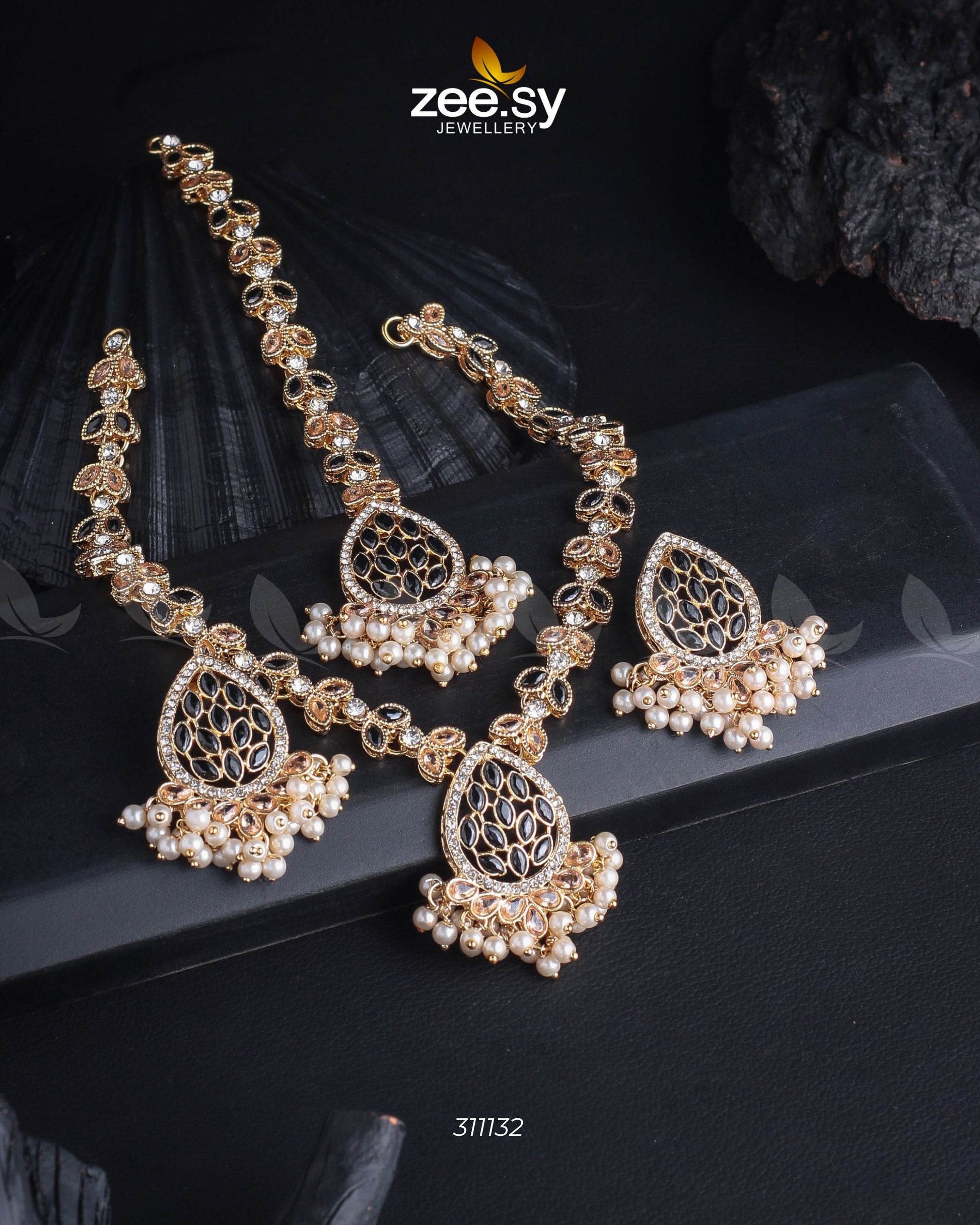 Luxe Necklace Set - by - Libasekhas UK - Registered Vendor of : Zeesy - 100% Original Designer Dresss