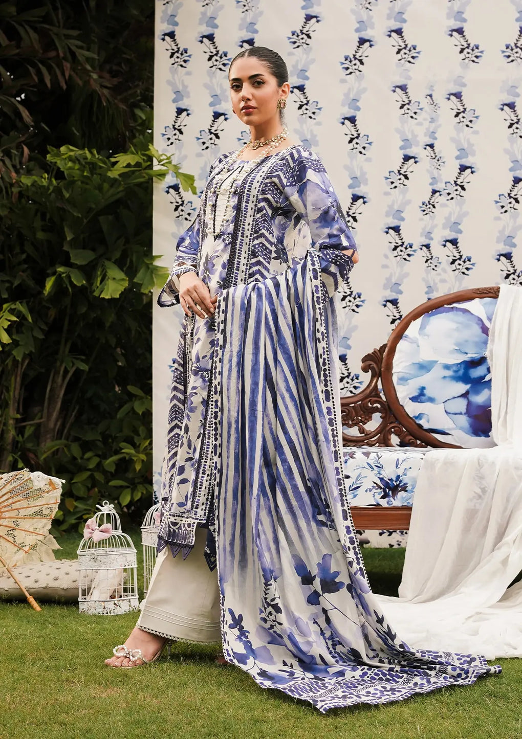 Elaf Premium | Printed Collection 24 | EEP-07A - Shadow Sisters - by - Libasekhas UK - Registered Vendor of : Elaf Premium - 100% Original Designer Dresss