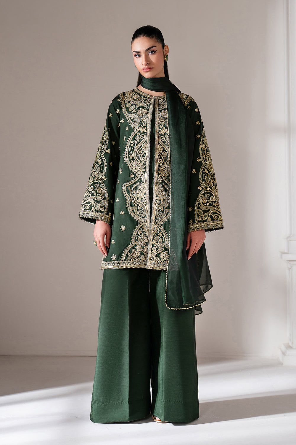 Baroque | Formals Collection | EMBROIDERED RAW SILK UF-4139 - by Libasekhas UK - Registered Vendor of : Baroque - 100% Original Designer Dress