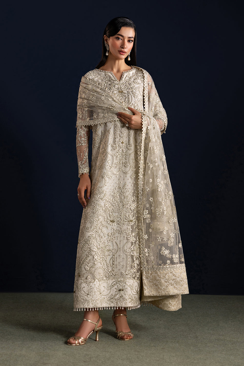 Baroque | Formals Collection | EMBROIDERED NET UF-4448 - by Libasekhas UK - Registered Vendor of : Baroque - 100% Original Designer Dress