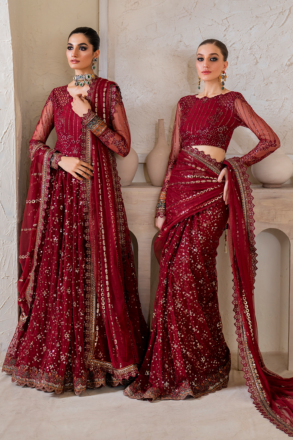Iznik | Chinnon Chiffon | CC-49 Embroidered Net - by - Libasekhas UK - Registered Vendor of : Iznik - 100% Original Designer Dresss