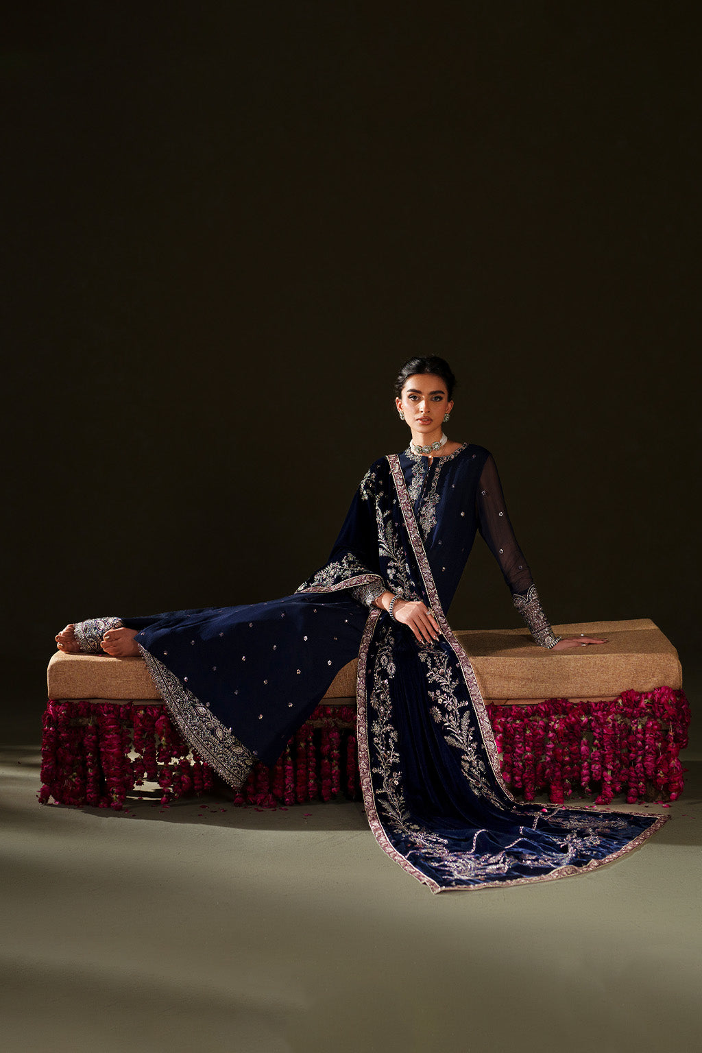 Iznik | Velvet 25 | IV-76 Embroidered Velvet - by Libasekhas UK - Registered Vendor of : Iznik - 100% Original Designer Dress