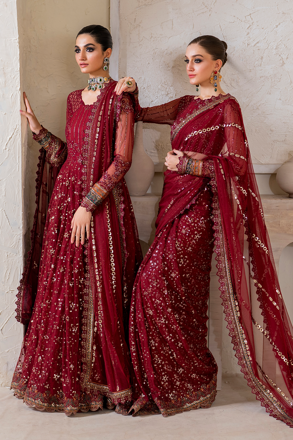 Iznik | Chinnon Chiffon | CC-49 Embroidered Net - by - Libasekhas UK - Registered Vendor of : Iznik - 100% Original Designer Dresss