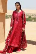 Cross Stitch | Eid Lawn 24 | VERMILLION SCARLET - by - Libasekhas UK - Registered Vendor of : Cross Stitch - 100% Original Designer Dresss