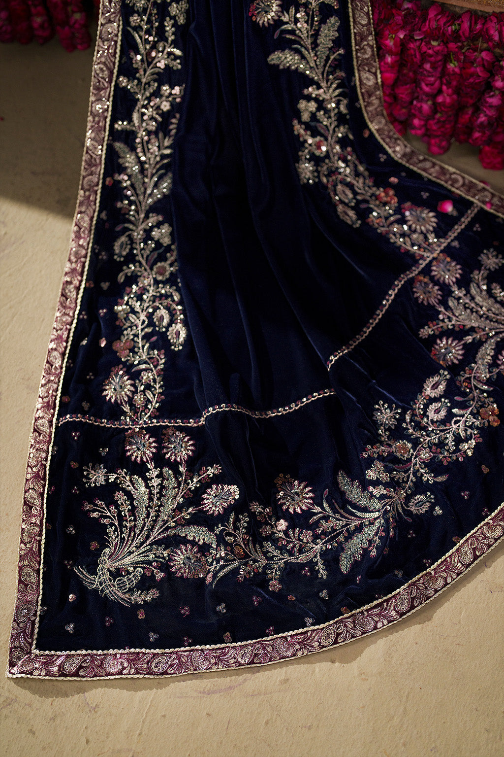 Iznik | Velvet 25 | IV-76 Embroidered Velvet - by Libasekhas UK - Registered Vendor of : Iznik - 100% Original Designer Dress