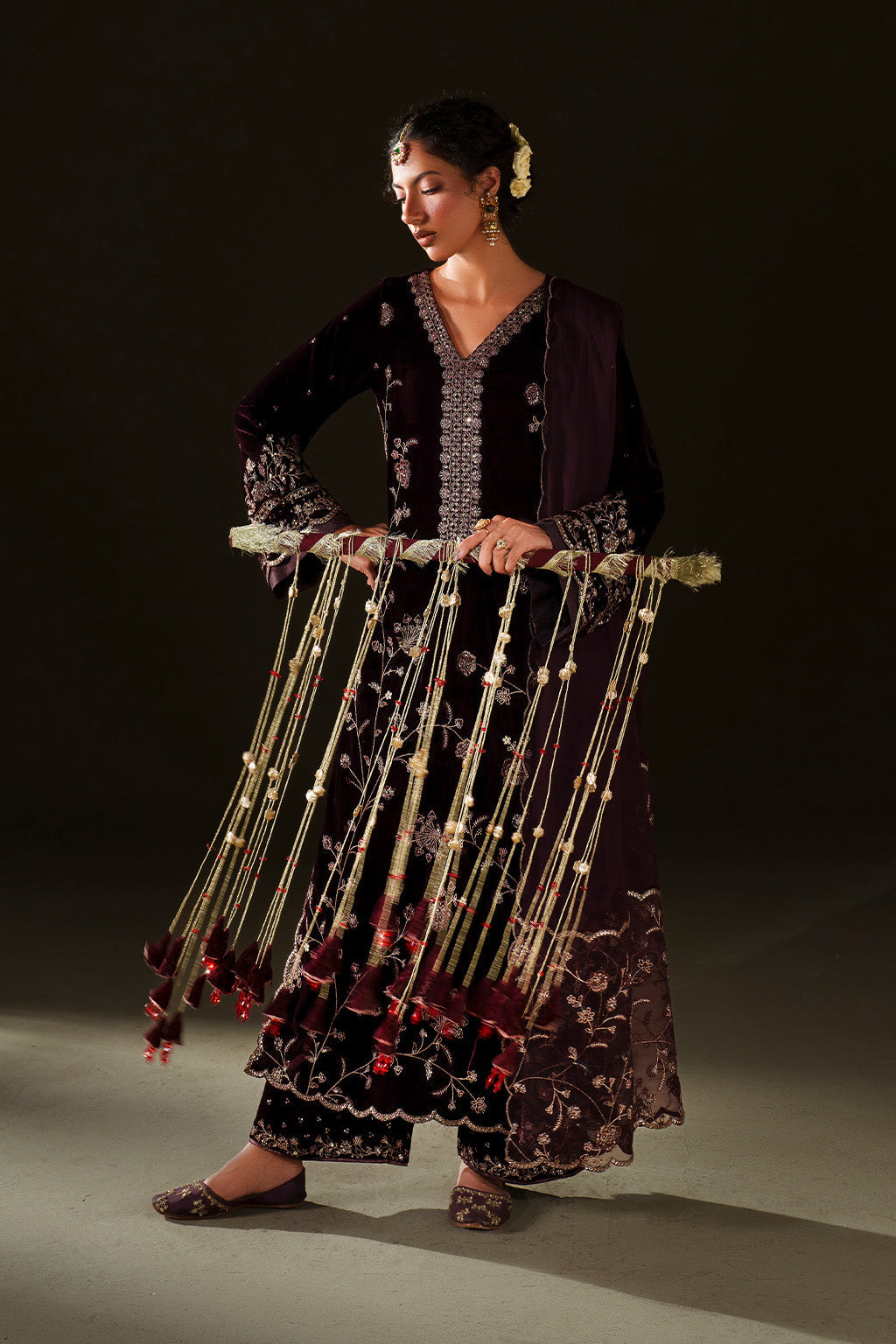 Iznik | Velvet 25 | IV-70 Embroidered Velvet - by Libasekhas UK - Registered Vendor of : Iznik - 100% Original Designer Dress