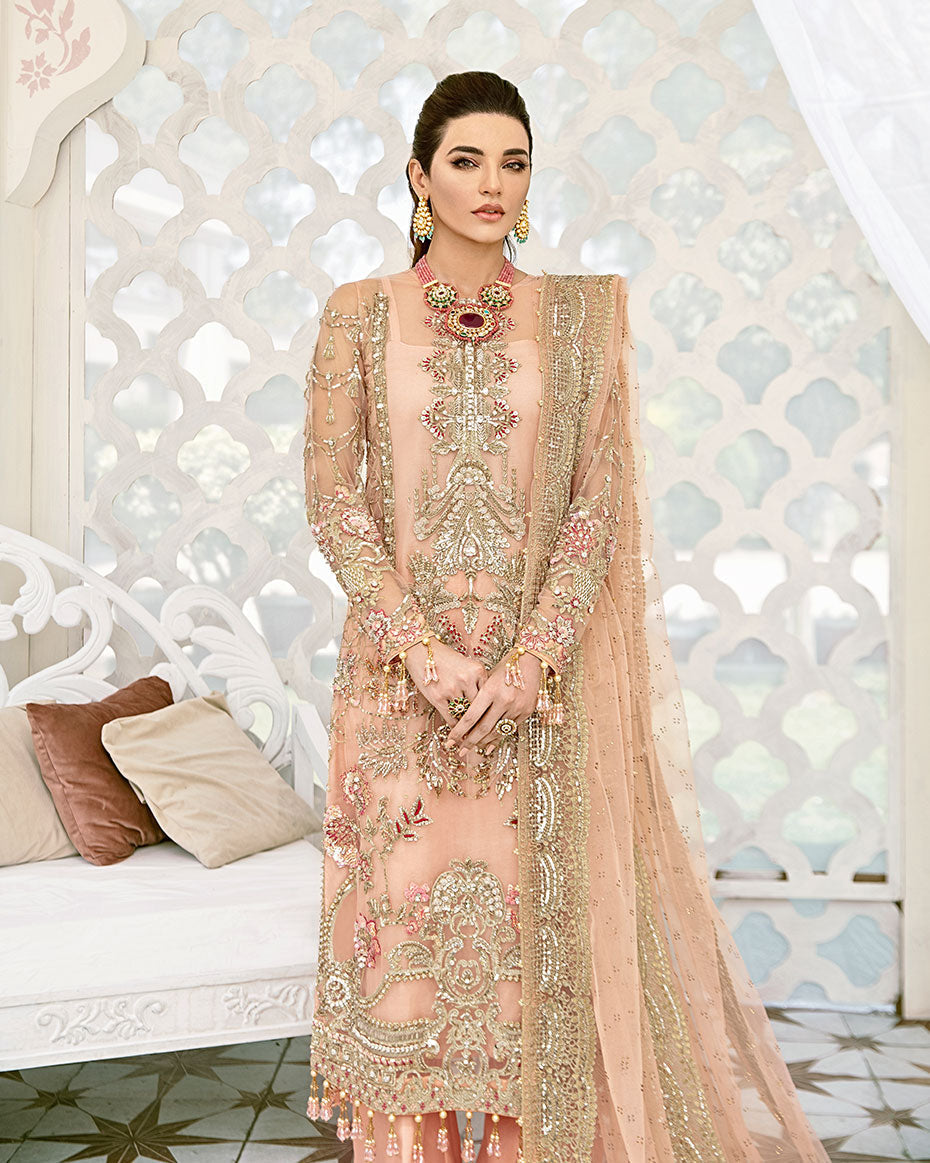 Gulaal | Wedding Formals | VOIR EMBROIDERED NET 3-PIECE SUIT WS-07 - FLEUR DE ROSE WEDDING FORMALS - by - Libasekhas UK - Registered Vendor of : Gulaal - 100% Original Designer Dresss