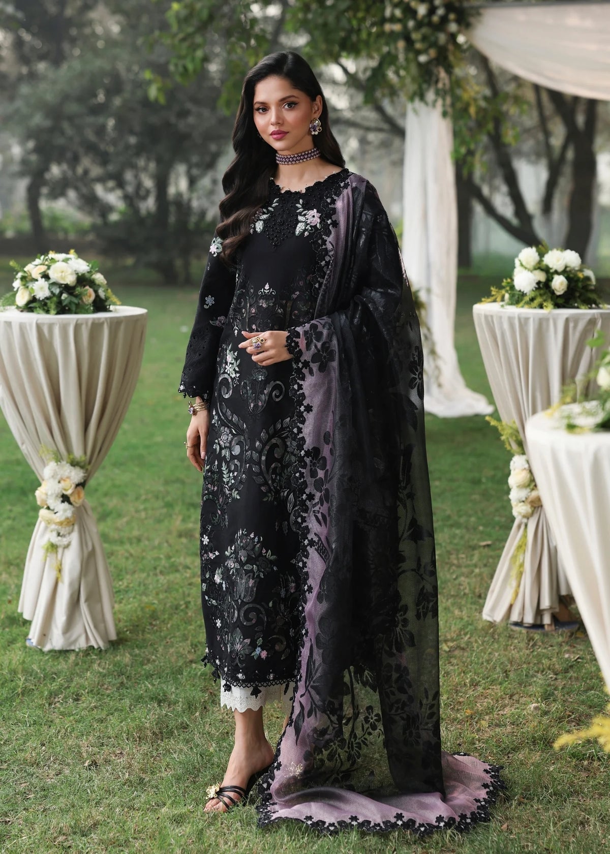 Sardinia | Tales of Petals | MIDNIGHT BLOOM - by Libasekhas UK - Registered Vendor of : Sardinia - 100% Original Designer Dress