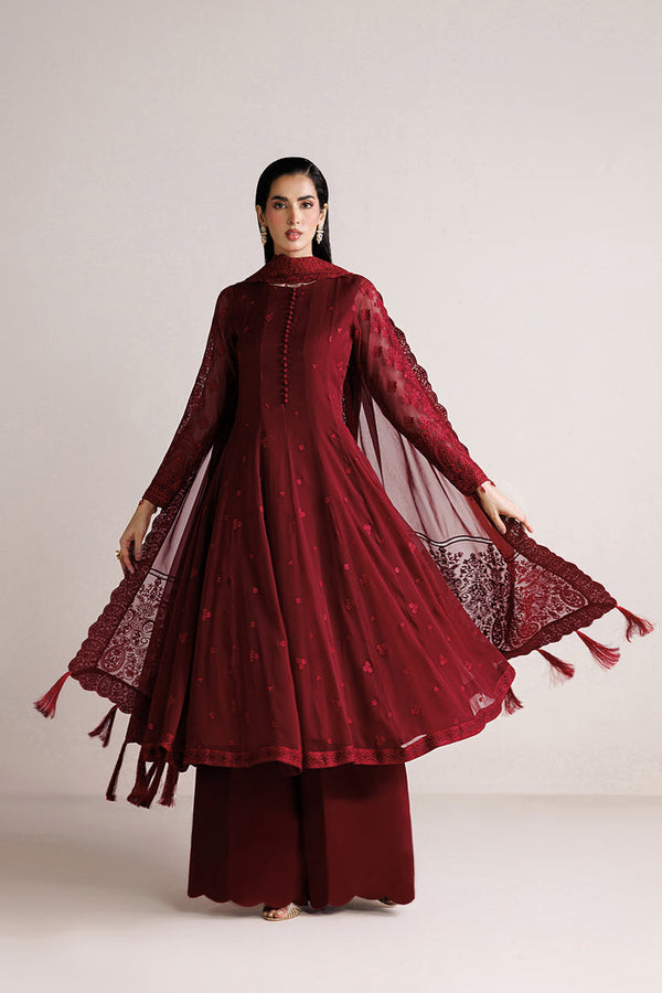 Farasha | Chiffon Essentials 26 | Merlot Satin - by Libasekhas UK - Registered Vendor of : Farasha - 100% Original Designer Dress