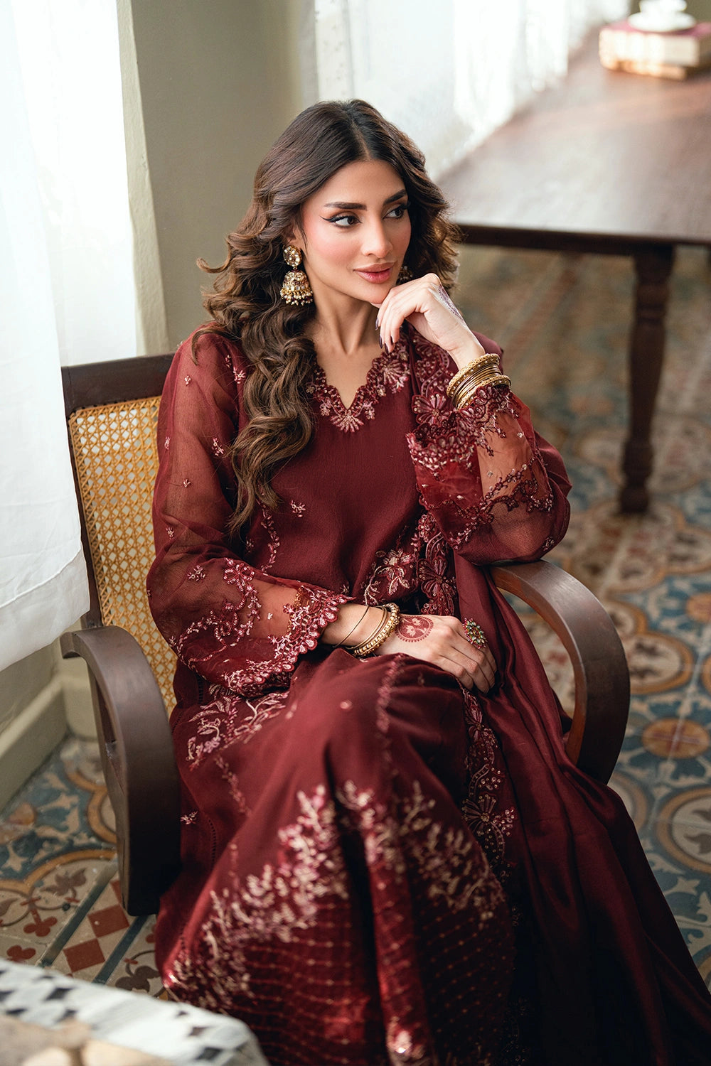 Azure | Eid Drop | Hibiscus - by Libasekhas UK - Registered Vendor of : Azure - 100% Original Designer Dress