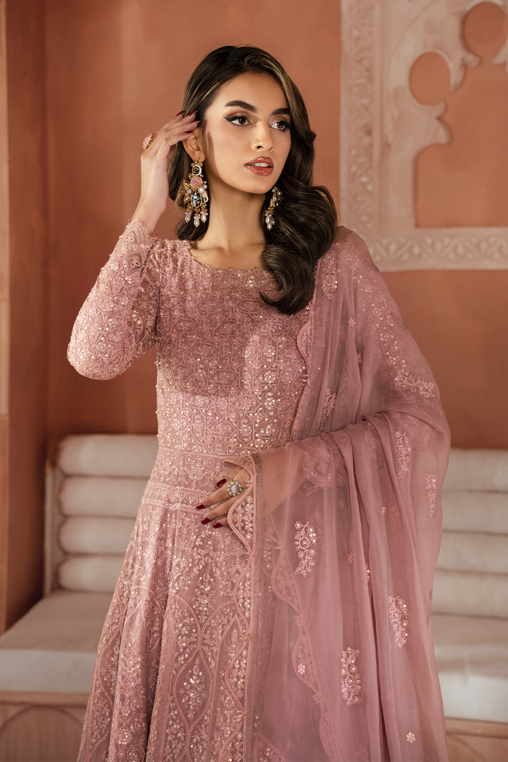 Iznik | Chiffon Kari | ICK-04 Embroidered Chiffon - by - Libasekhas UK - Registered Vendor of : Iznik - 100% Original Designer Dresss