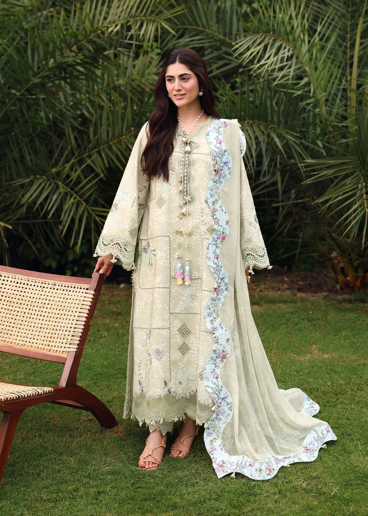 Sardinia | Embroidered Lawn Edit 26 | Monsoon Sage - by Libasekhas UK - Registered Vendor of : Sardinia - 100% Original Designer Dress