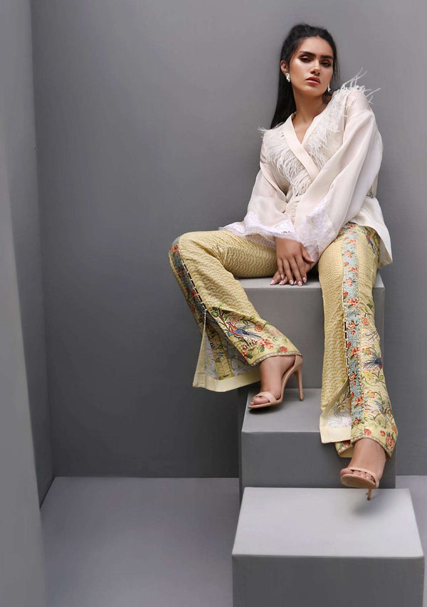 Layla Chatoor | Luxury Pret | Satin Wrap Pantstop - by Libasekhas UK - Registered Vendor of : Layla Chatoor - 100% Original Designer Dress