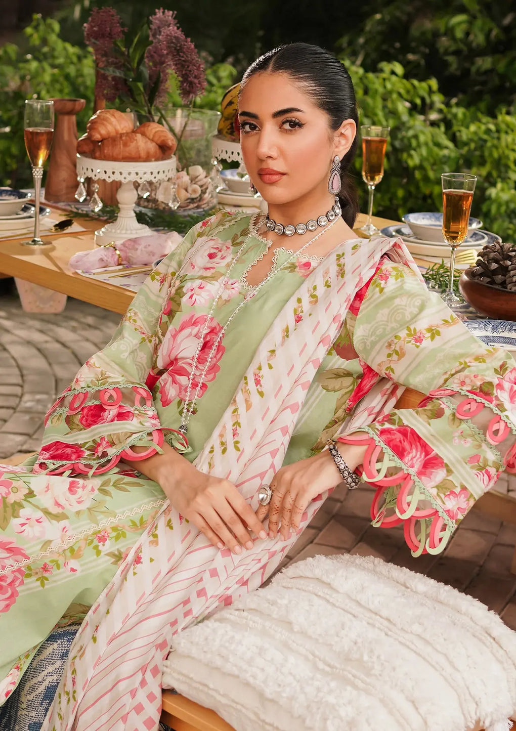 Elaf Premium | Printed Collection 24 | EEP-05A - Mint To Be - by - Libasekhas UK - Registered Vendor of : Elaf Premium - 100% Original Designer Dresss