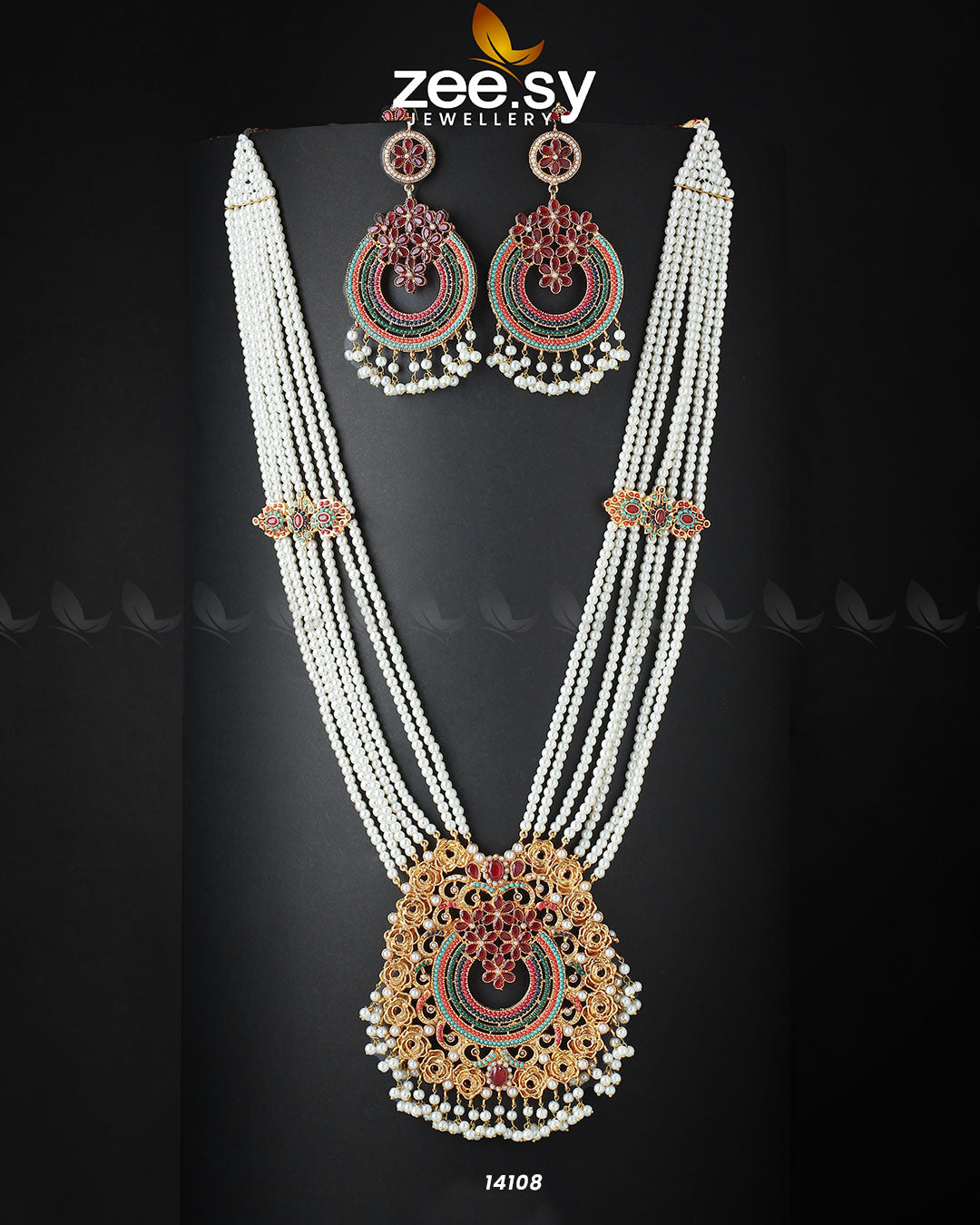 Elegance Mala Necklace - by - Libasekhas UK - Registered Vendor of : Zeesy - 100% Original Designer Dresss