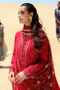 Cross Stitch | Eid Lawn 24 | VERMILLION SCARLET - by - Libasekhas UK - Registered Vendor of : Cross Stitch - 100% Original Designer Dresss