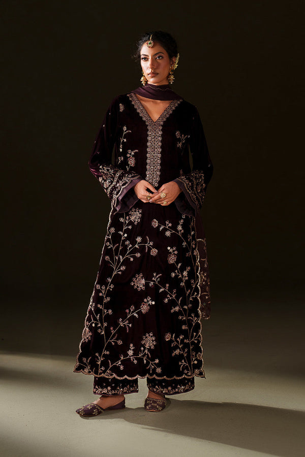 Iznik | Velvet 25 | IV-70 Embroidered Velvet - by Libasekhas UK - Registered Vendor of : Iznik - 100% Original Designer Dress