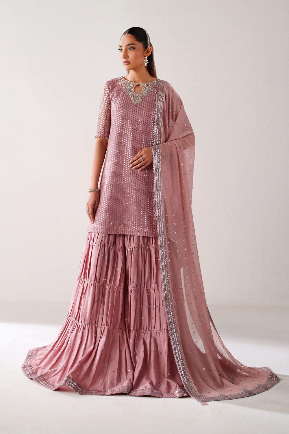 Baroque | Formals Collection | EMBROIDERED CHIFFON UF-4388 - by Libasekhas UK - Registered Vendor of : Baroque - 100% Original Designer Dress