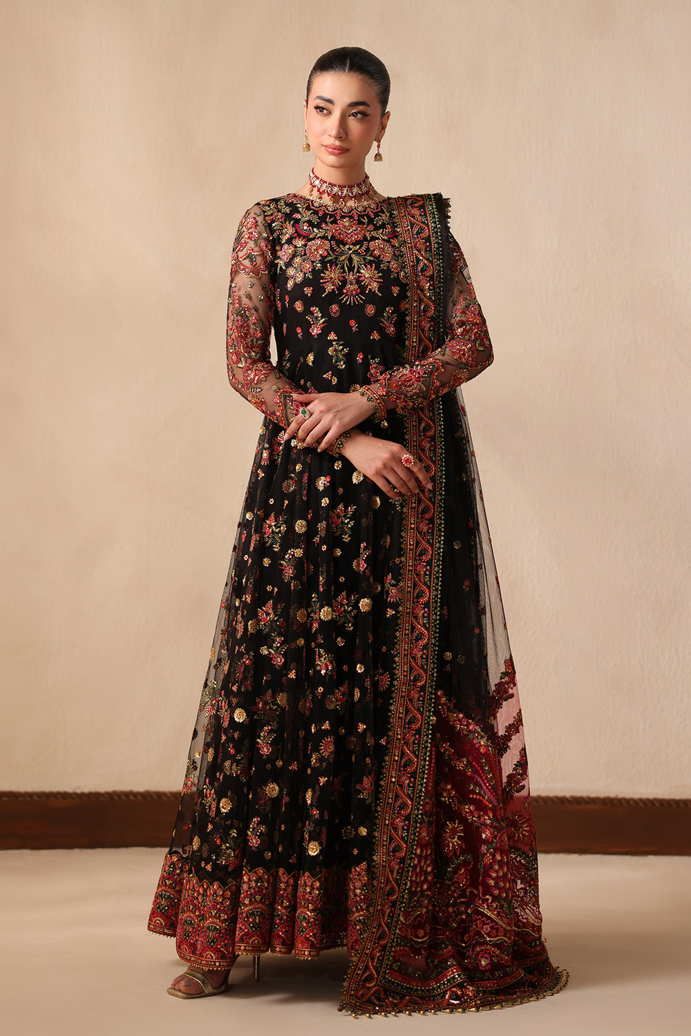 Baroque | Formals Collection | EMBROIDERED NET UF-4492 - by Libasekhas UK - Registered Vendor of : Baroque - 100% Original Designer Dress