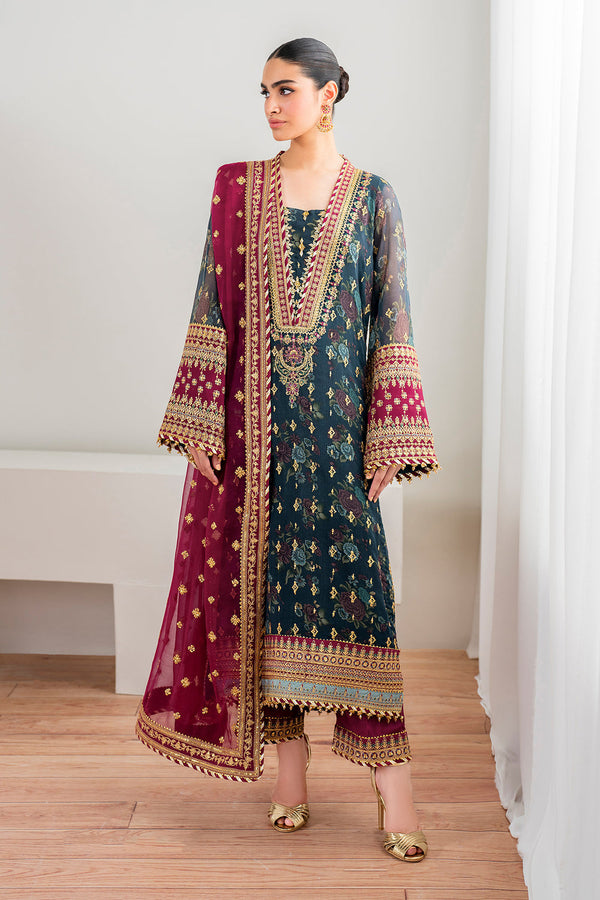 Baroque | Formals Collection | EMBROIDERED CHIFFON UF-689 - by Libasekhas UK - Registered Vendor of : Baroque - 100% Original Designer Dress