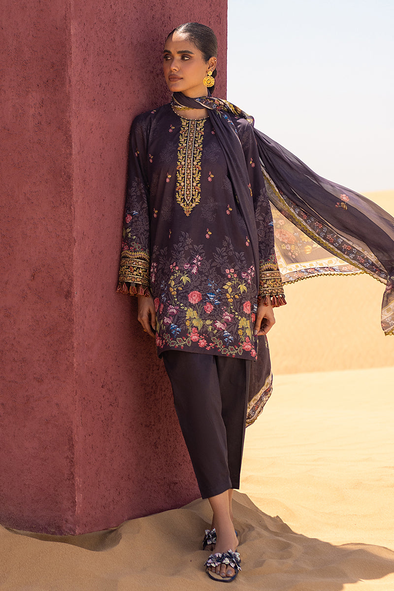 Cross Stitch | Eid Lawn 24 | GRAVEL - by - Libasekhas UK - Registered Vendor of : Cross Stitch - 100% Original Designer Dresss