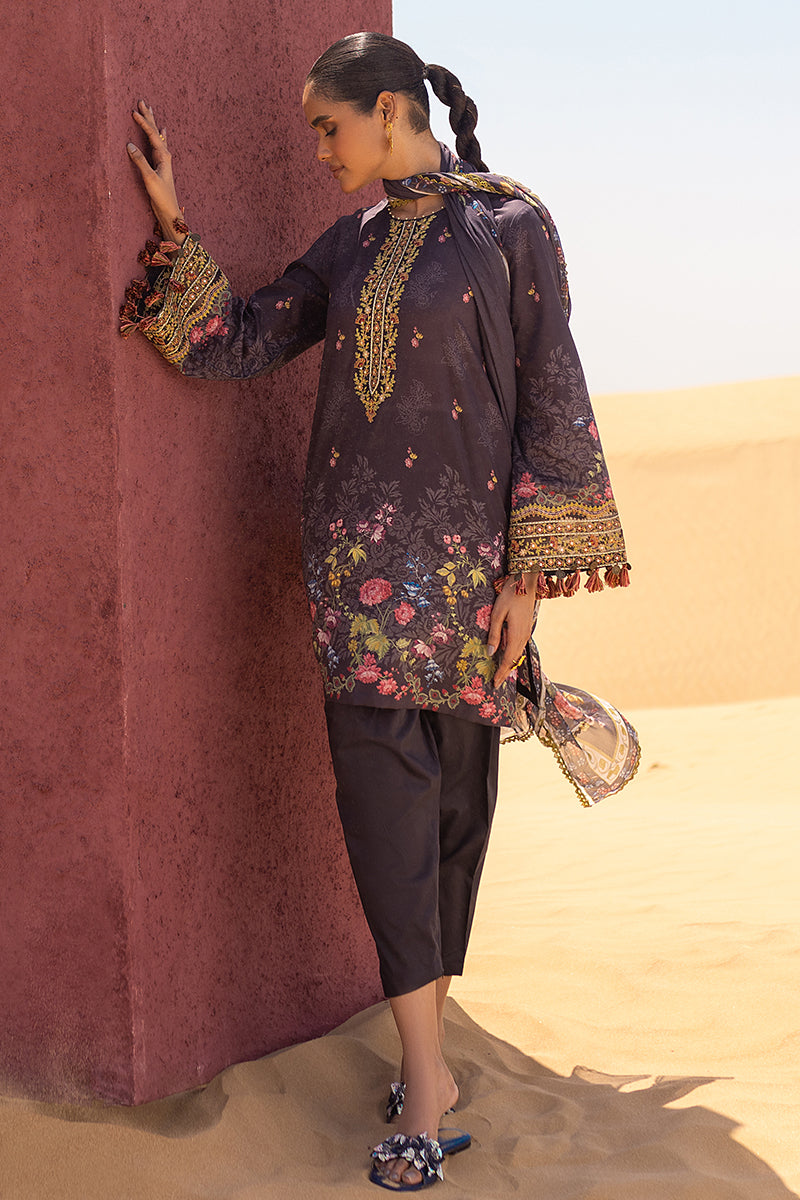 Cross Stitch | Eid Lawn 24 | GRAVEL - by - Libasekhas UK - Registered Vendor of : Cross Stitch - 100% Original Designer Dresss